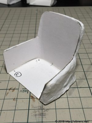 ミニチュアウィッカーチェア型紙+紙粘土