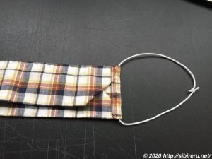 手縫い自作マスク耳かけ１